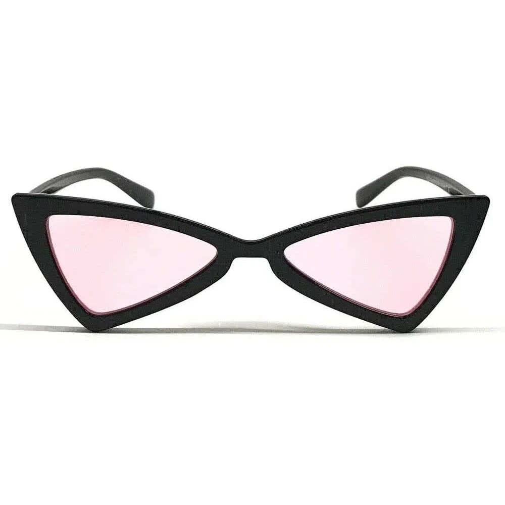 Cat Eye Sunglasses Pink Lens Fashion Trendy Funky Party Glasses UV400 Protection